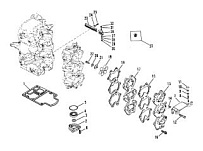 Впускной коллектор и резонатор 2-Х ТАКТНОГО ПЛМ MERCURY 55 Серийный номер от 9741042 до 9885344