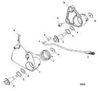 Рычаг дроссельной заслонки, внешний 4-Х ТАКТНОГО ПЛМ MERCURY 50 Серийный номер от 0P515897 и выше