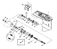Корпус редуктора (карданный вал)(50/55/60) 2-Х ТАКТНОГО ПЛМ MERCURY 60 Серийный номер от 0G290585 до 0G589999