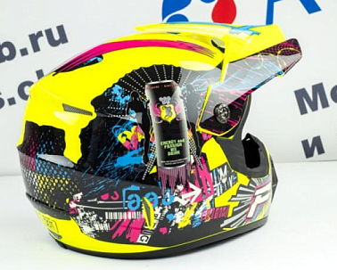 Шлем кроссовый Tiane Progrip Star, Желтый