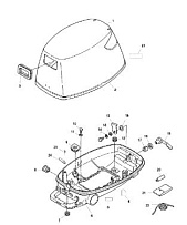 Капот 4-Х ТАКТНОГО ПЛМ MERCURY 5 Серийный номер от 0R000001 до 0R067089