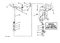 Поворотный кронштейн (силовая отделка)(S / N-0C160935 & ниже) 2-Х ТАКТНОГО ПЛМ MERCURY 50EO Серийный номер от 9469200 до 9683054