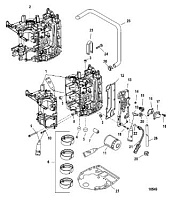 Блок цилиндров 4-Х ТАКТНОГО ПЛМ MERCURY 40 Серийный номер от 0P153500 до 0P400999