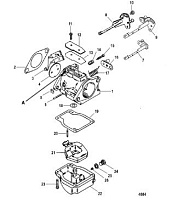 Карбюратор 2-Х ТАКТНОГО ПЛМ MERCURY 75 Серийный номер от 0P325500 и выше