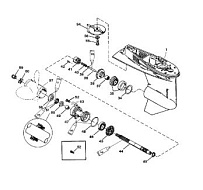 Корпус редуктора (карданный вал)(50/55/60) 2-Х ТАКТНОГО ПЛМ MERCURY 55 Серийный номер от 0G290585 до 0G589999