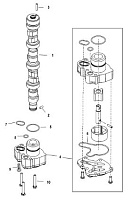 Масляный насос распредвала 4-Х ТАКТНОГО ПЛМ MERCURY 60 Серийный номер от 0P153500 до 0P400999