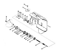 Корпус шестерни (карданный вал) 2-Х ТАКТНОГО ПЛМ MERCURY 60 Серийный номер от 7208333 до 0A721307