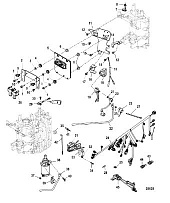 Электрические компоненты, 1C104333/0P560349 и ниже 4-Х ТАКТНОГО ПЛМ MERCURY 30 Серийный номер от 1C109093 и выше