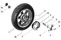 Колесо заднее СКУТЕРА STELS SKIF 50