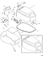 Верхний капот 2-х тактного ПЛМ MERCURY 40 M Серийный номер от 0G760300 до 0T979999