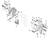 Зажимной кронштейн, Non-Power Tilt 4-Х ТАКТНОГО ПЛМ MERCURY 8 Серийный номер от 0P325500 и выше