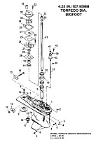 Корпус коробки передач, приводной вал 2.31:1 передаточное число 2-Х ТАКТНОГО ПЛМ MERCURY 55 Серийный номер от 9973100 до 0P016999