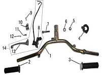 Руль МОПЕДА Racer RC50QT-15/RC150T-15 Stells