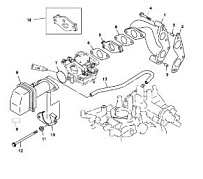 Впускной коллектор 4-Х ТАКТНОГО ПЛМ MERCURY F15 Серийный номер от 0P075166  до 0P400999