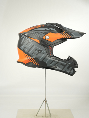Шлем кроссовый HETOSHI OF836 EXOSS CROSS PRO MX289 цв.Черно-серо-оранжевый Матовый р.XL