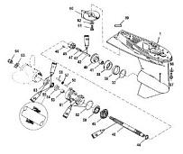 Корпус шестерни, карданный вал, длинный - 2:1 передаточное число 4-Х ТАКТНОГО ПЛМ MERCURY 40 Серийный номер от 1B227000 до 1B344398