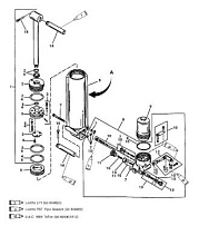 Ручные компоненты наклона (Дизайн 1) 2-Х ТАКТНОГО ПЛМ MERCURY 55 Серийный номер от 9885345 до 9973099