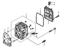 Головка цилиндра 4-Х ТАКТНОГО ПЛМ MERCURY 9.9 Серийный номер от 0P325500 и выше