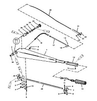 Ручки руля комплект (Часть 1) 2-Х ТАКТНОГО ПЛМ MERCURY 55 Серийный номер от 9885345 до 9973099