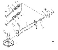 Впускные / выпускные клапаны 4-Х ТАКТНОГО ПЛМ MERCURY 5 Серийный номер от 0P073456 до 0P400999