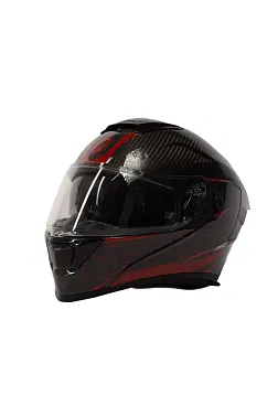 Шлем интеграл карбоновый HETOSHI FF936 CARBON RED WHITE р.XS